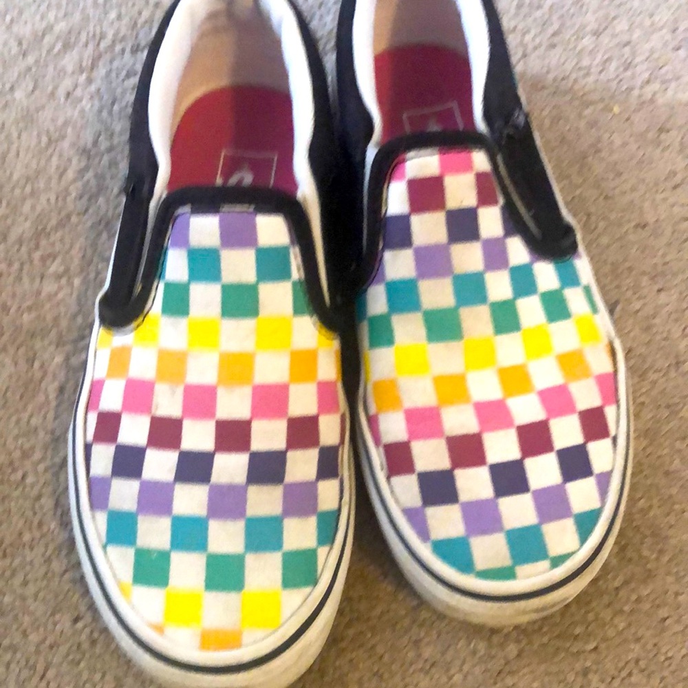 Rainbow checkered vans